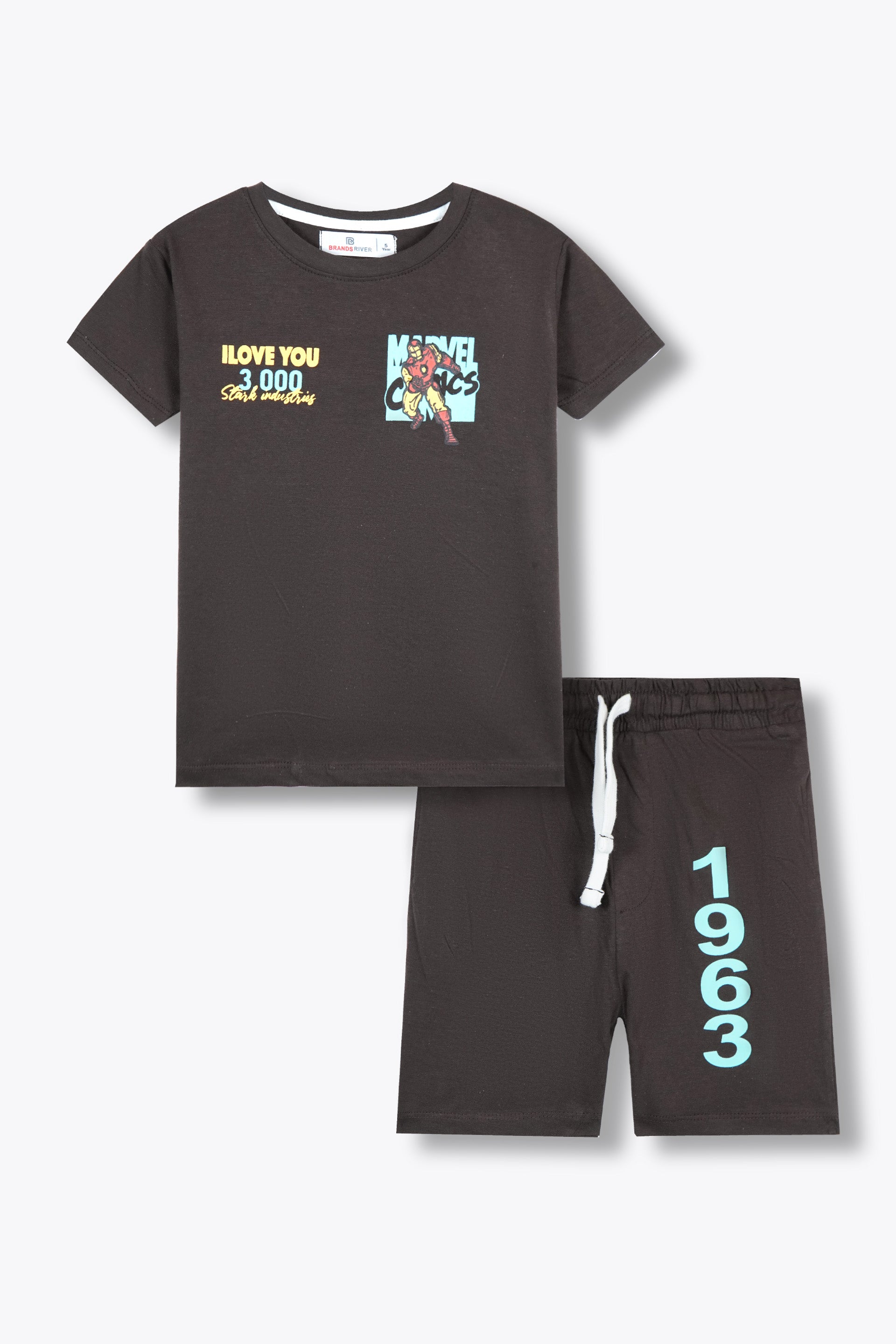 Premium Quality "Iron Man" Printed Boys Summer Suit