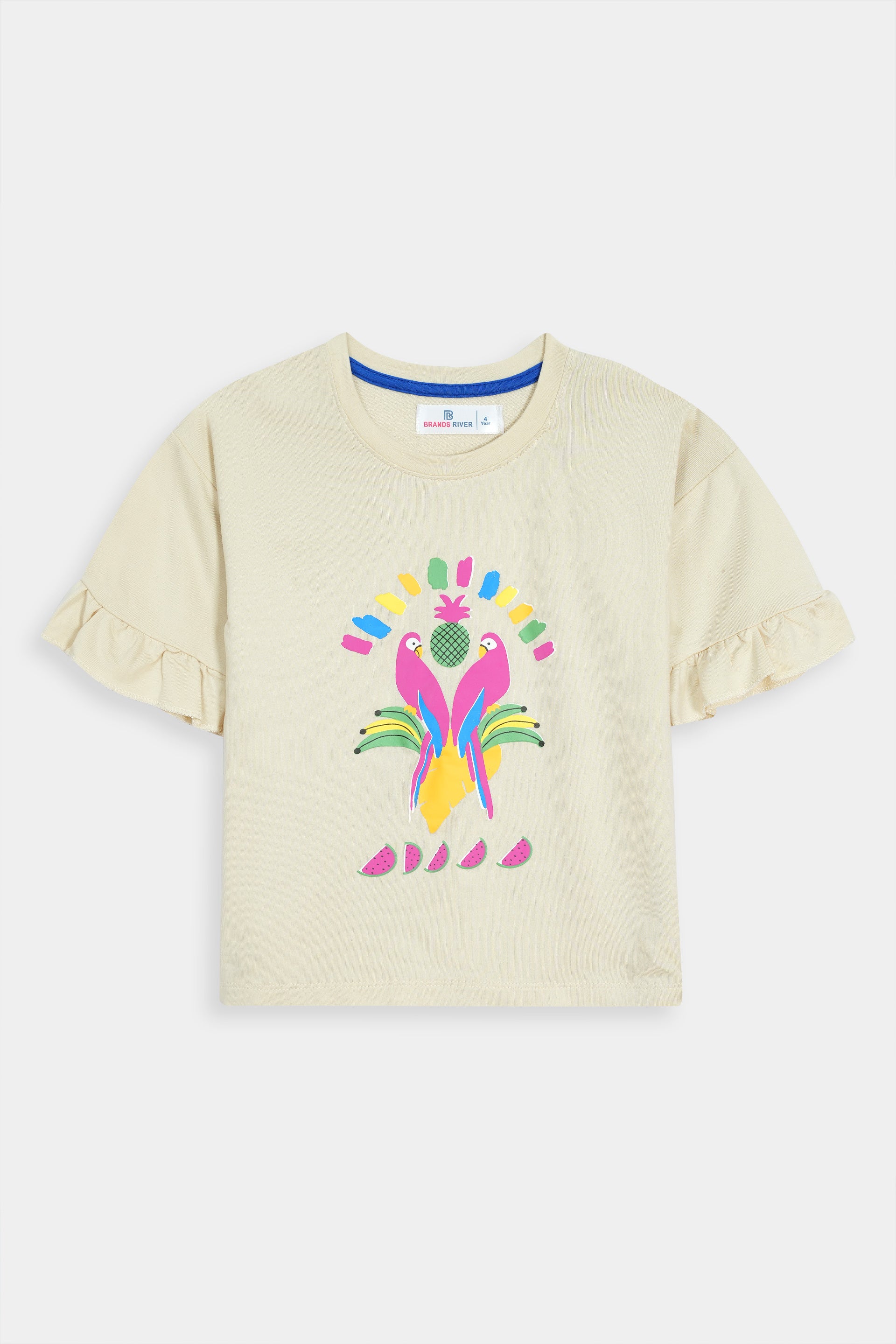Girls Premium Quality "Two Parrot" Printed Summer Suit