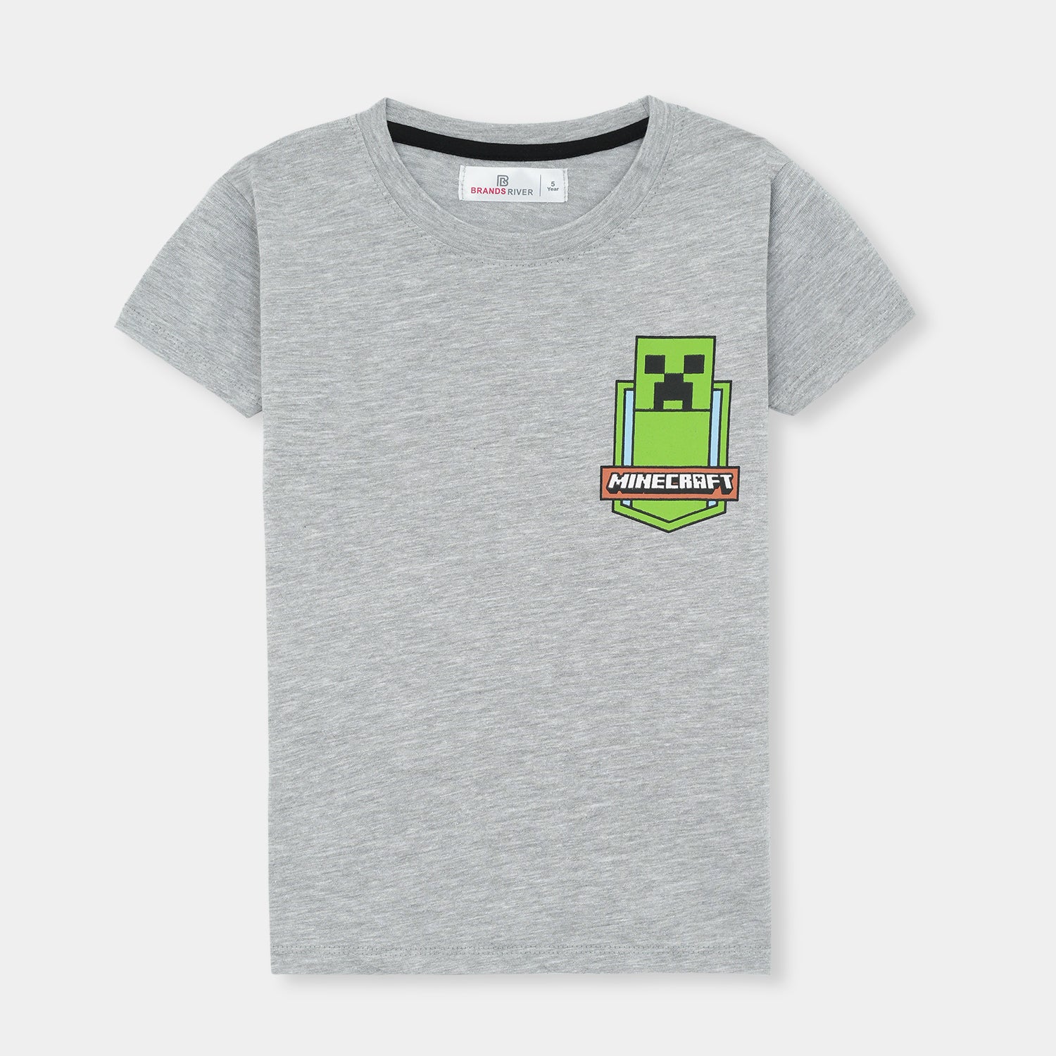 Premium Quality Boys 'Minecraft' Printed Grey Two piece summer suit