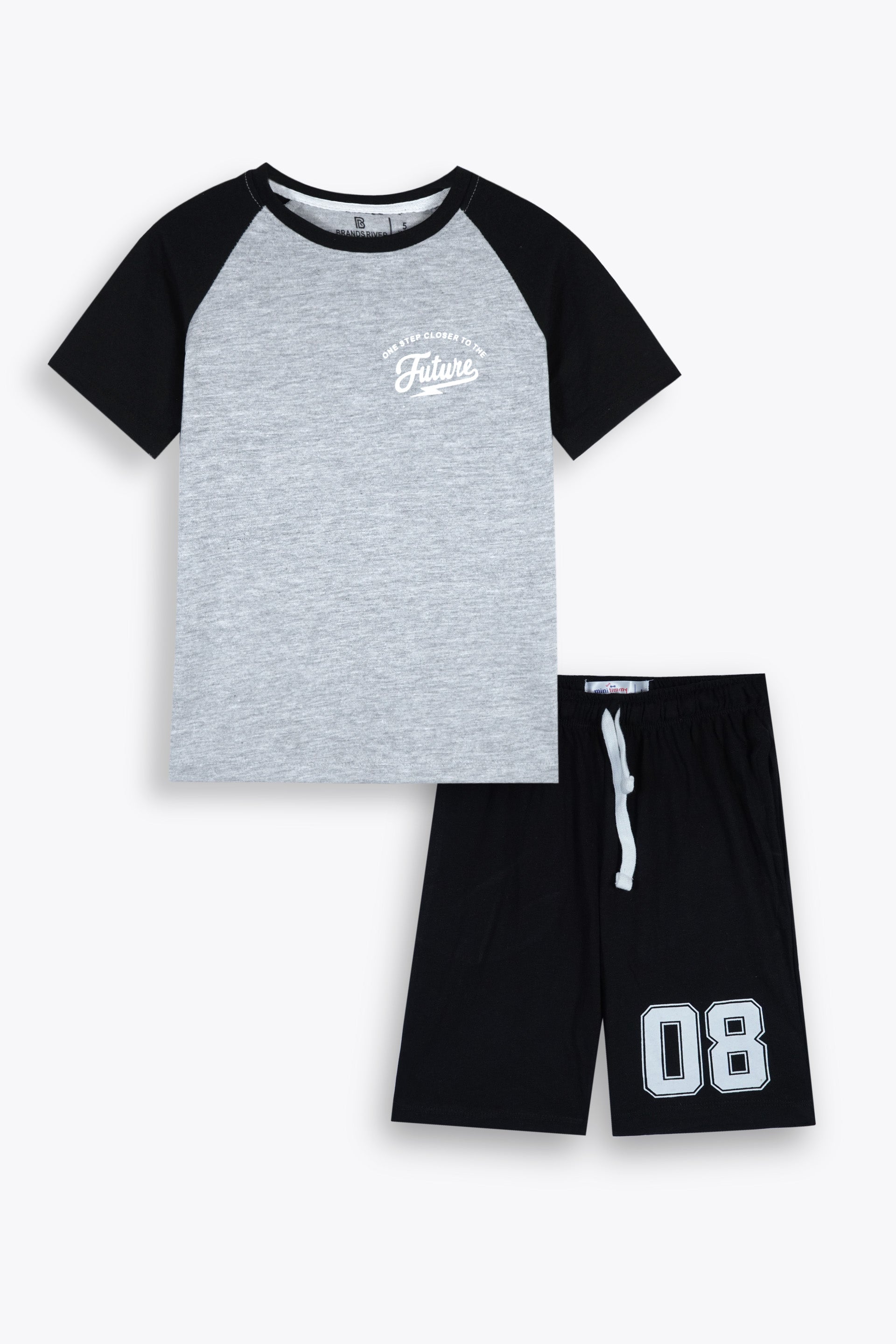 Premium Quality "Close to Future" Printed Grey Boys Summersuit