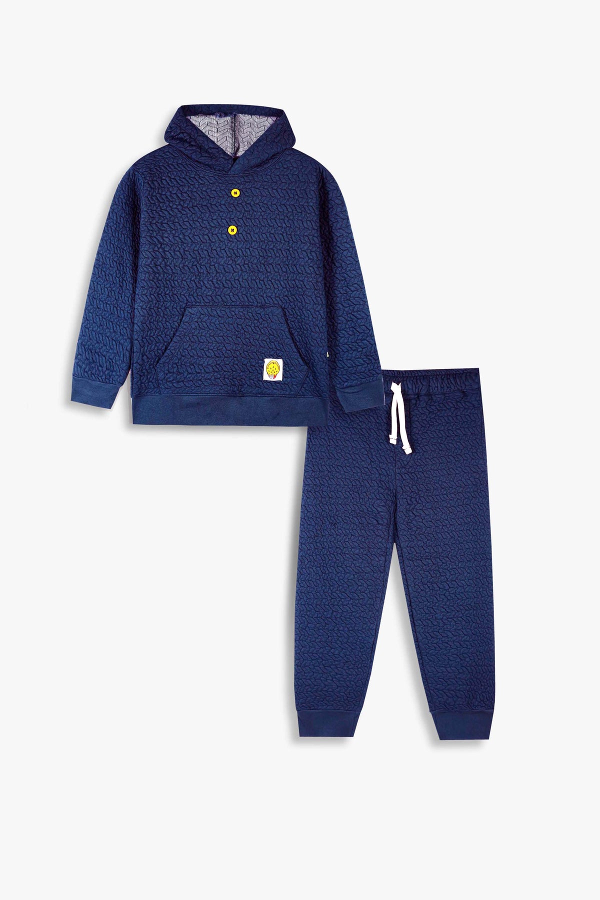 Premium Quality Quilted Jacquard Navy Tracksuit For Kids