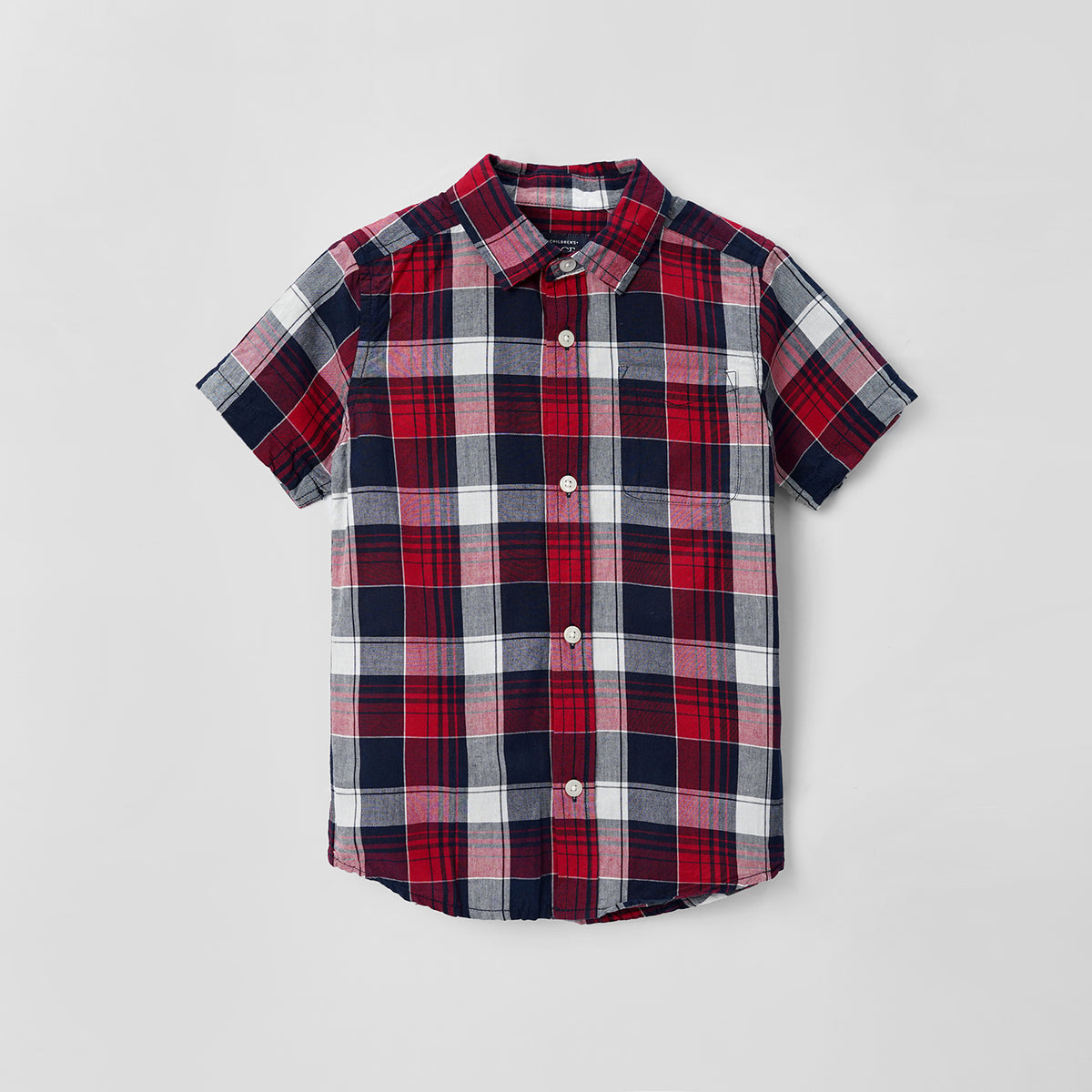 Boys Soft Cotton Short Sleeves Checked Casual Shirt