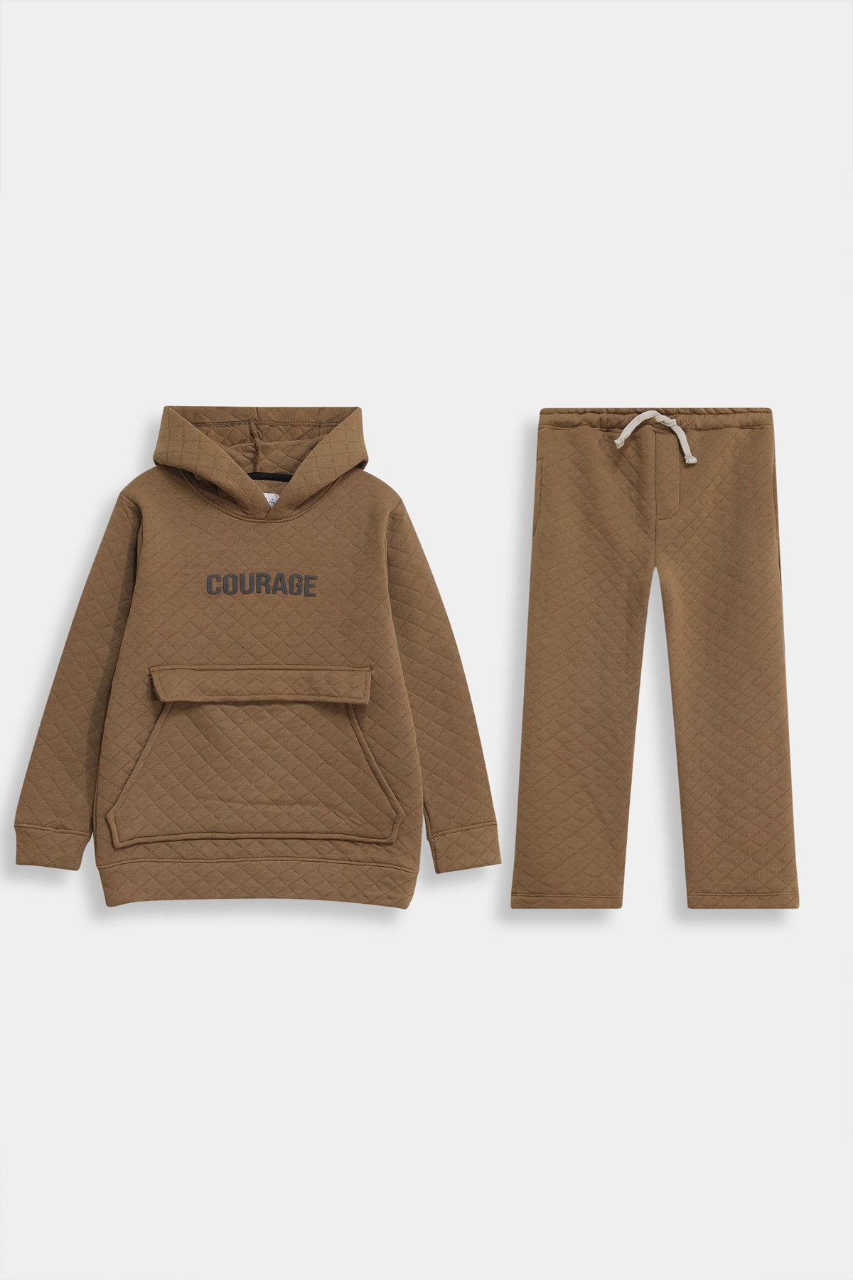Premium Quality "COURAGE" Printed fleece Hoodie Suit for Kids