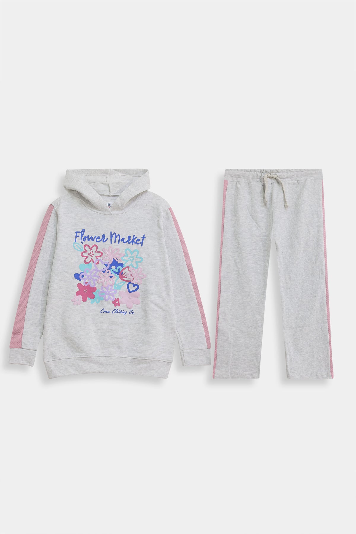 Premium Quality "Flower Market" Printed fleece Hoodie Suit for Kids
