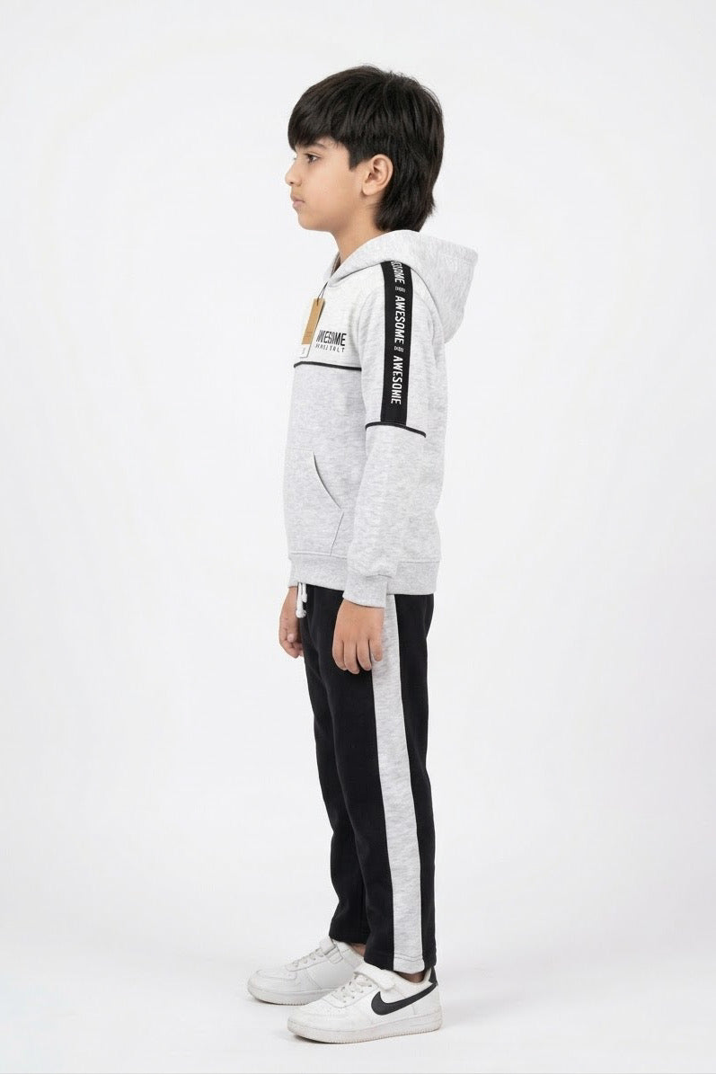 Premium Quality "Awesome" Printed fleece Hoodie Suit for Kids