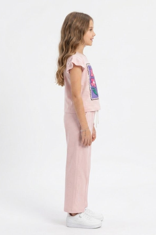 Girls Premium Quality "Paris" Printed Summer Suit