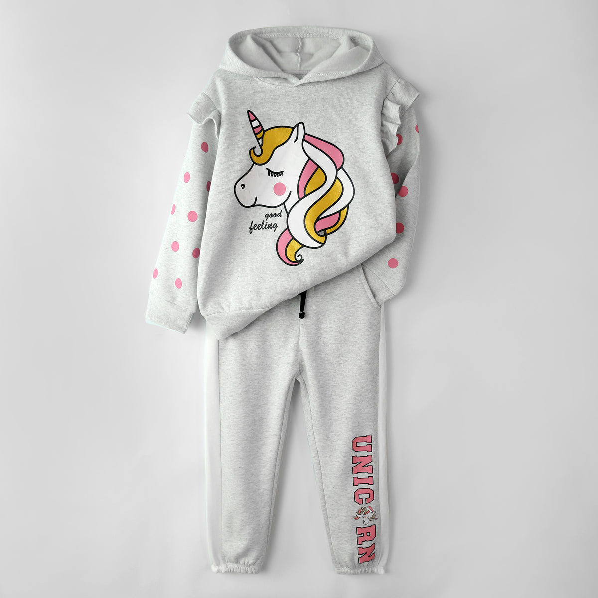 Premium Quality Graphic Fleece Frill Tracksuit For Girls