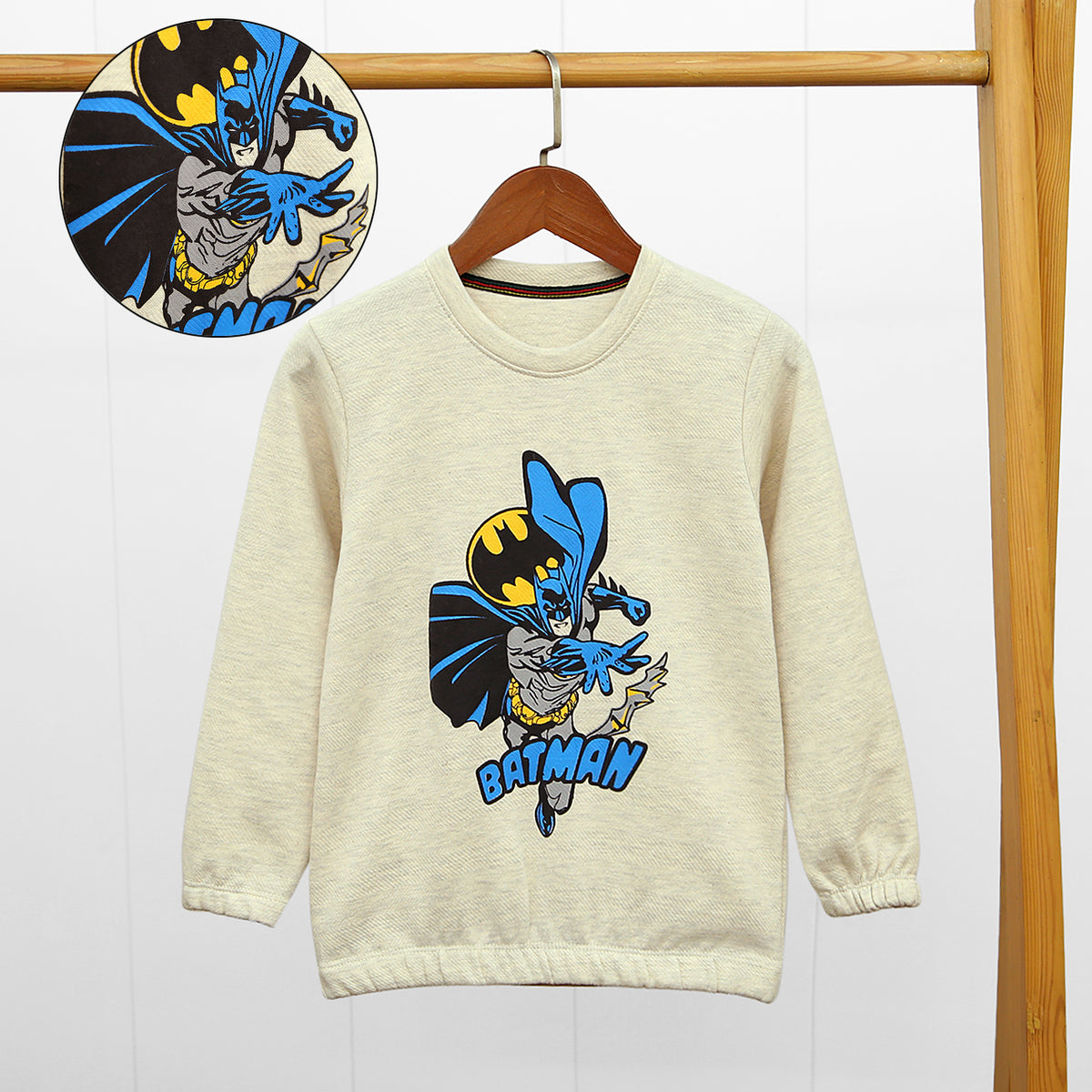 Super Hero Printed Soft Cotton Fleece Sweatshirt For Kids