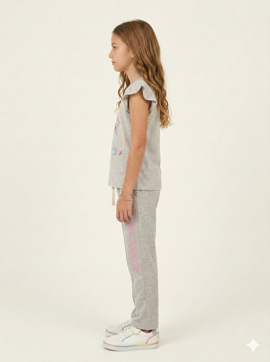 Girls Premium Quality "Rainbow" Printed Summer Suit