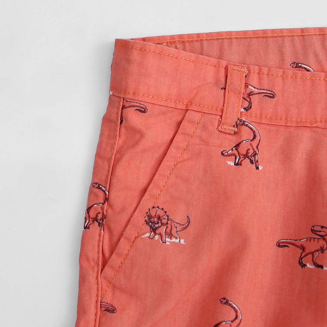 Boys All-Over Printed Cotton Chino Shorts