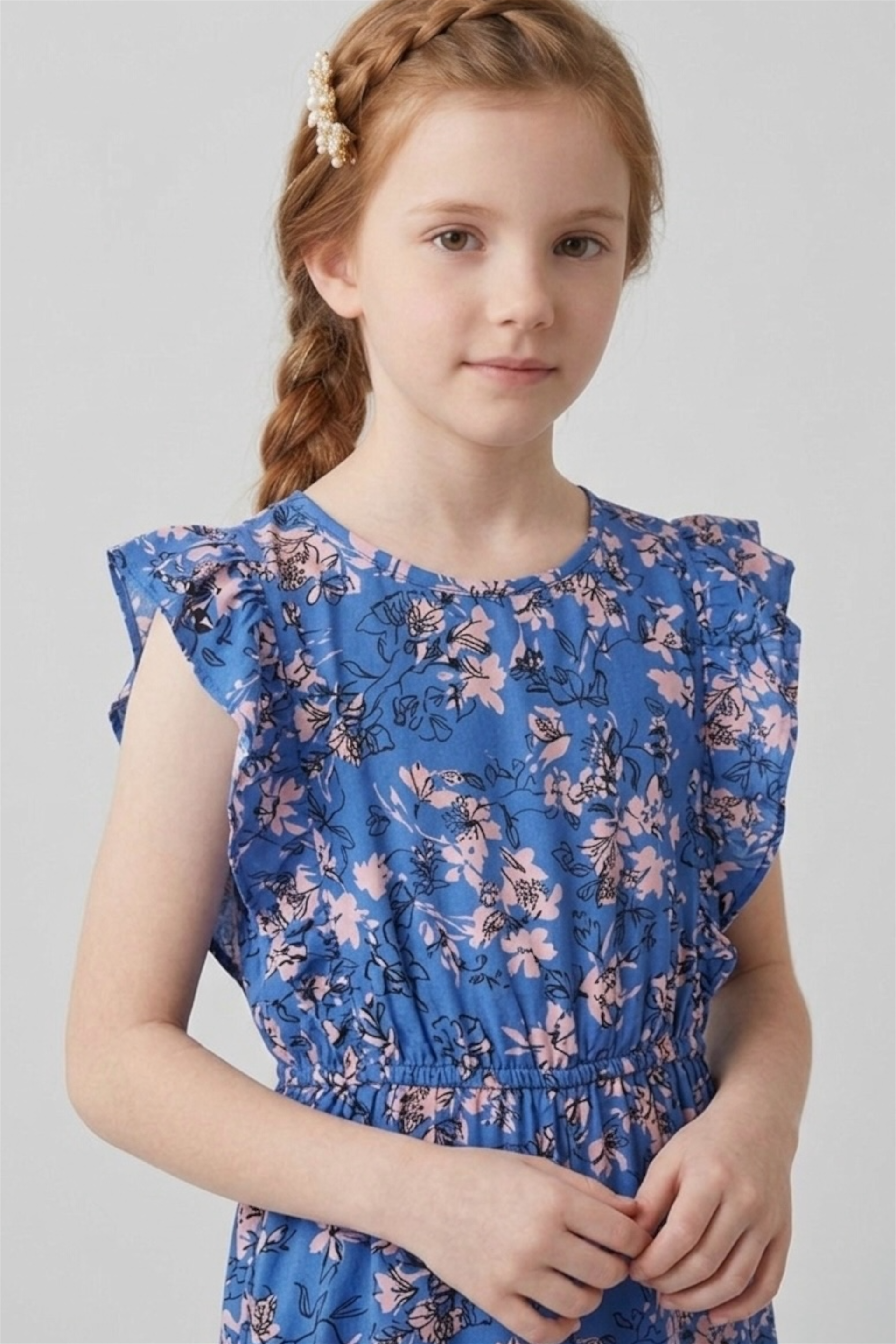 Premium Quality All-Over printed Soft Cotton Frill Jumpsuit