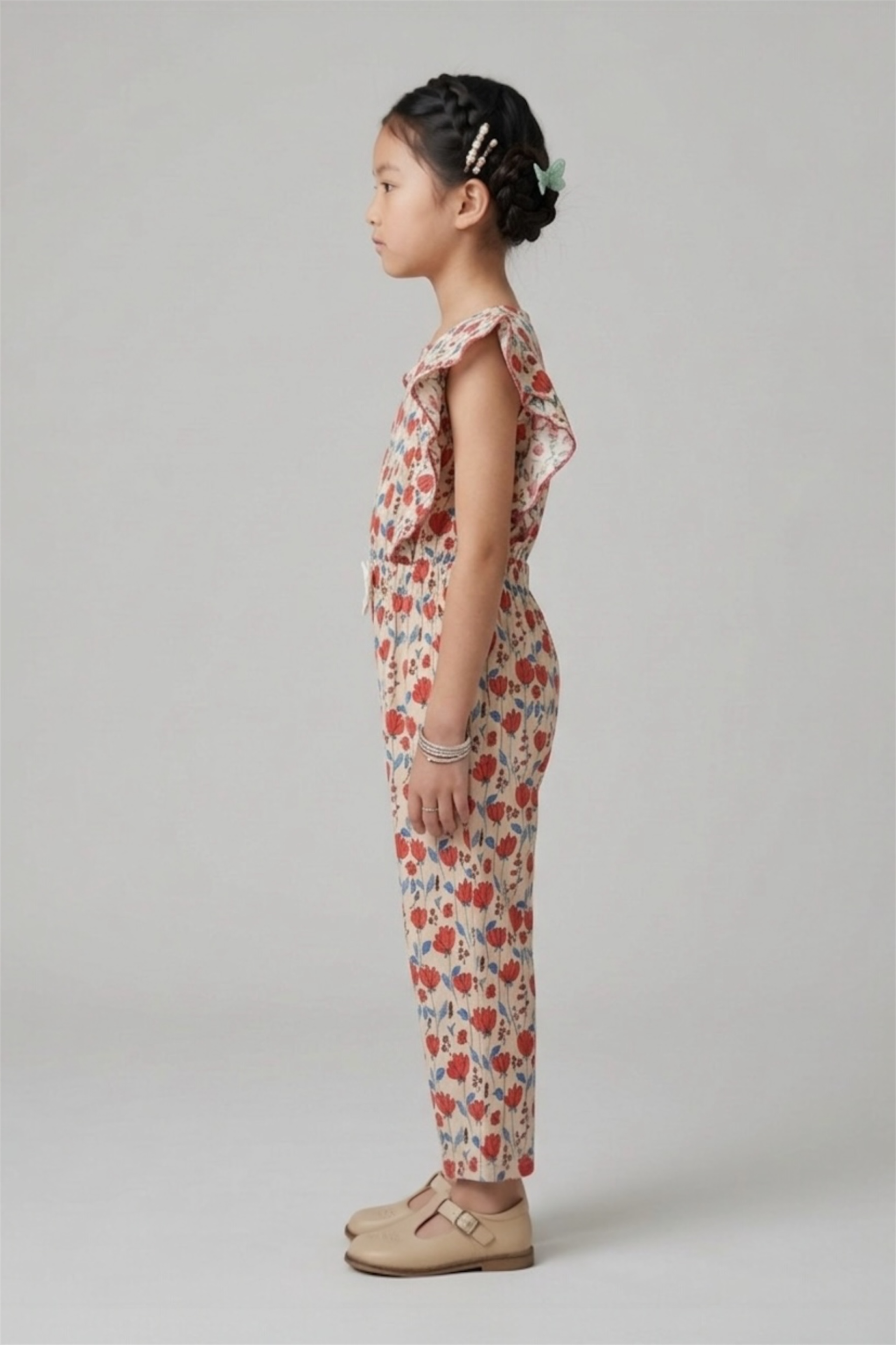 Premium Quality All-Over printed Soft Cotton Frill Jumpsuit