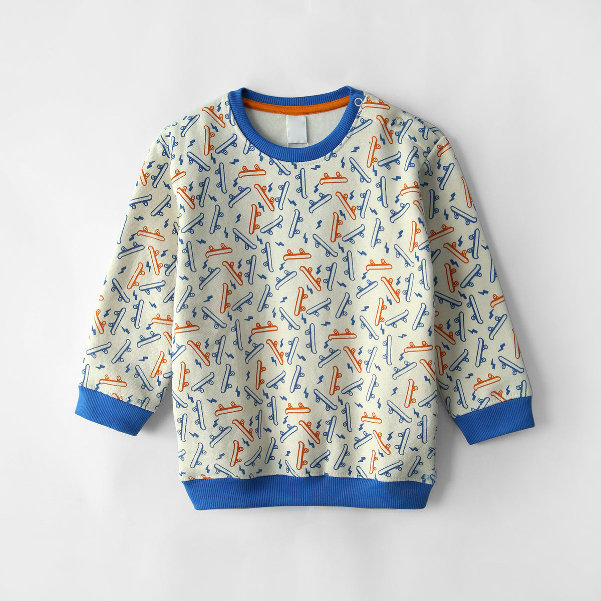Kids Premium Quality All-Over Printed Sweatshirt With Shoulder Snap Button