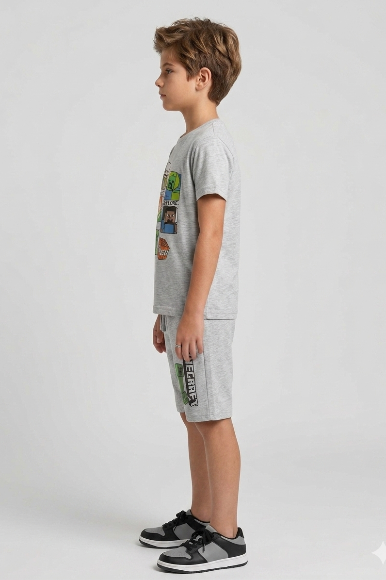 Premium Quality "Minecraft" Printed Summer Suit For Boys