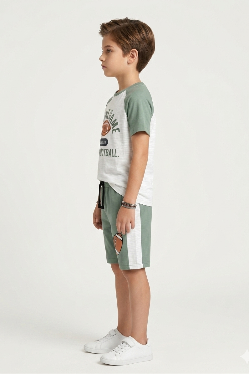 Premium Quality "Win The Game" Printed Summer Suit For Boys