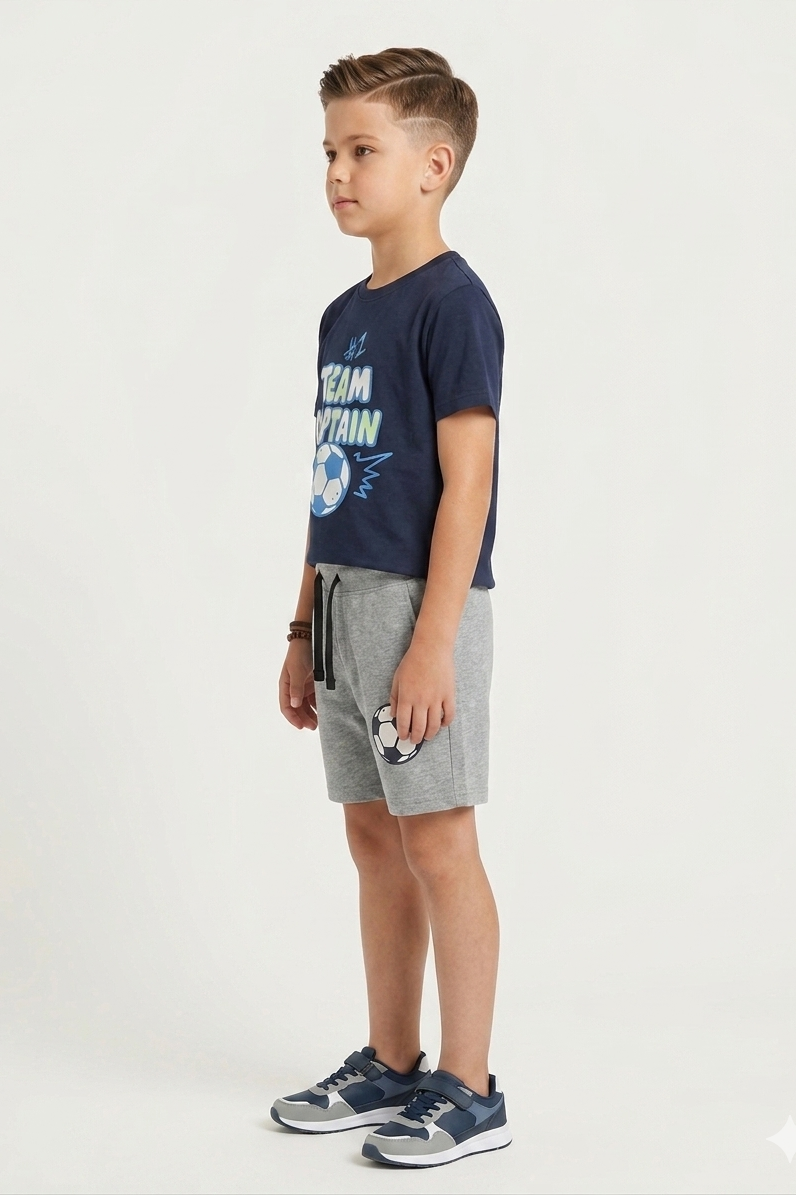 Premium Quality "Team Caption" Printed Summer Suit For Boys