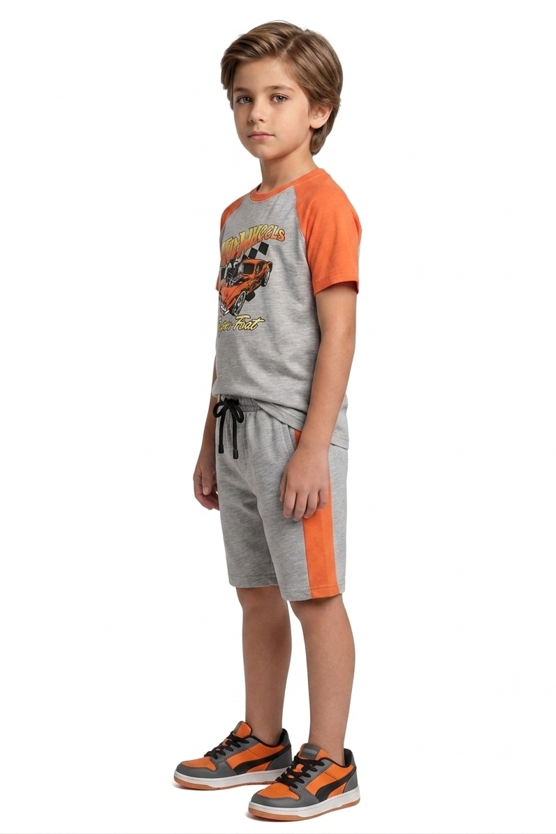 Premium Quality "Hot Wheels" Printed Summer Suit For Boys