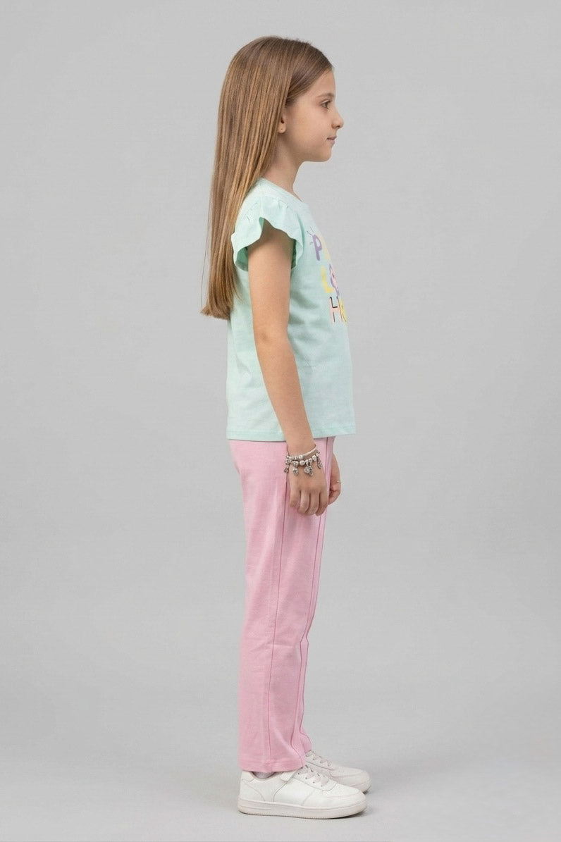 Girls Premium Quality "Smily World" Printed Summer Suit