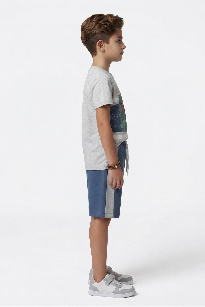 Premium Quality "Big Dino" Printed Summer Suit For Boys