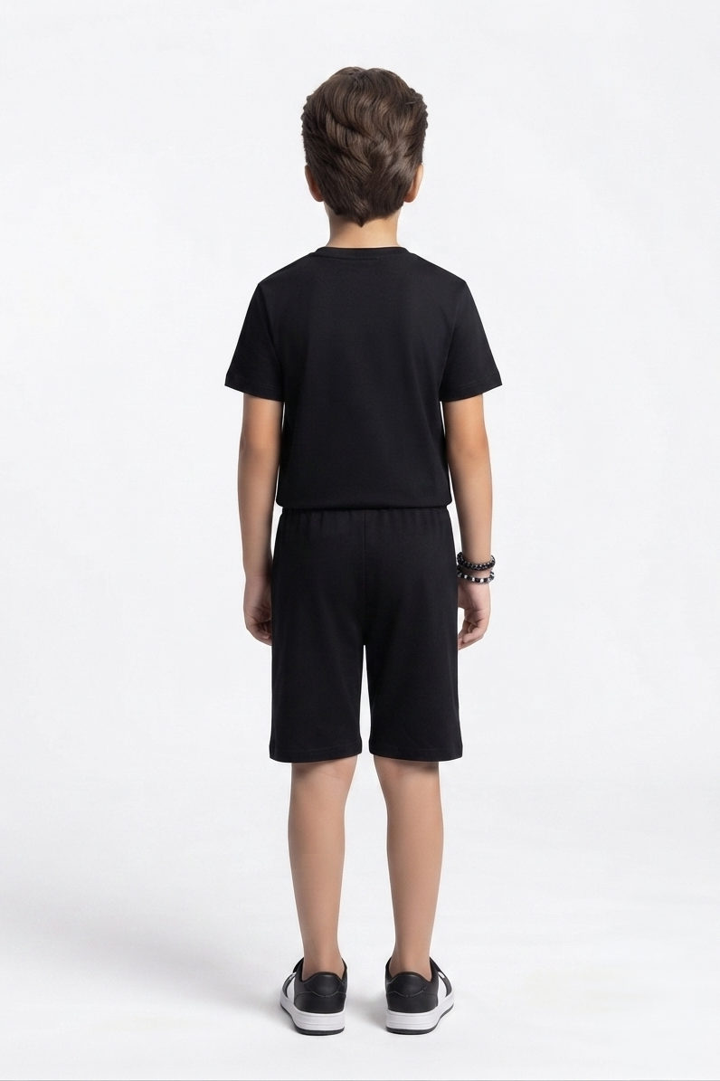 Premium Quality "Play Station 1" Printed Summer Suit For Boys(Black)