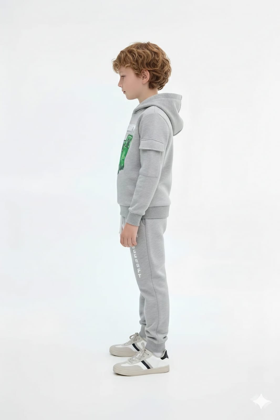 Premium Quality "Minecraft" Printed Grey Hoodie Suit For Boys