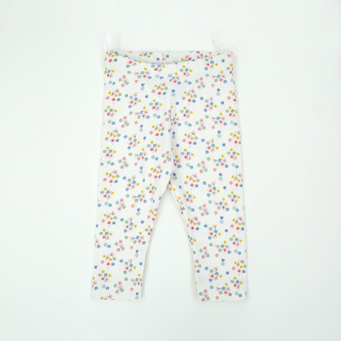 Imported All-Over Color Full Printed Soft Cotton Rib Legging For Girls (LE-11550) - Brands River