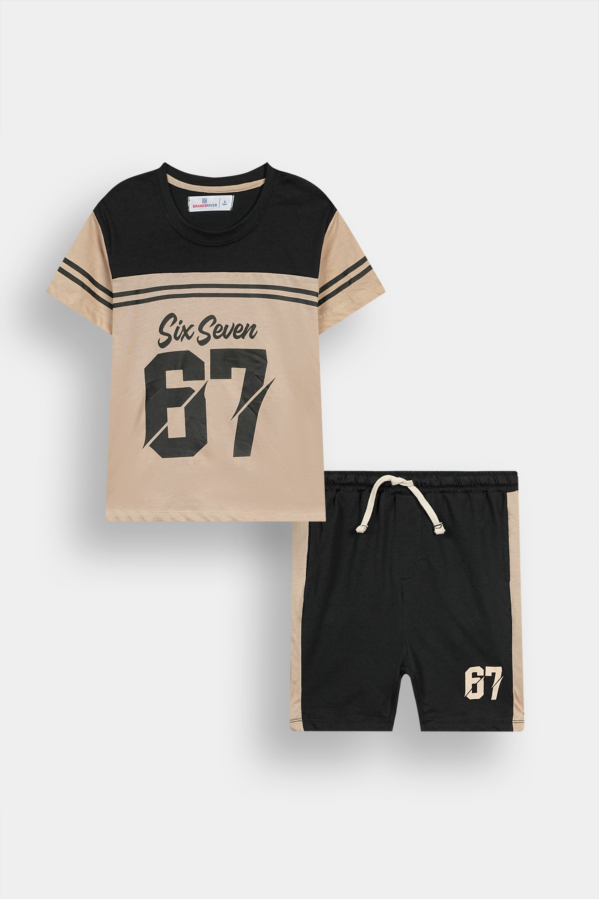 Premium Quality "67" Printed Summer Suit For Boys