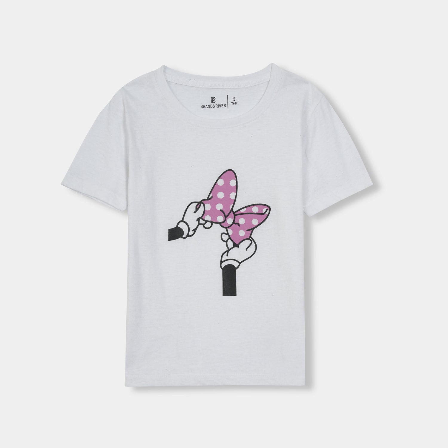 Girls Premium Quality "Minnie Bow" Printed Summersuit with Polka Dot Pink Trousers