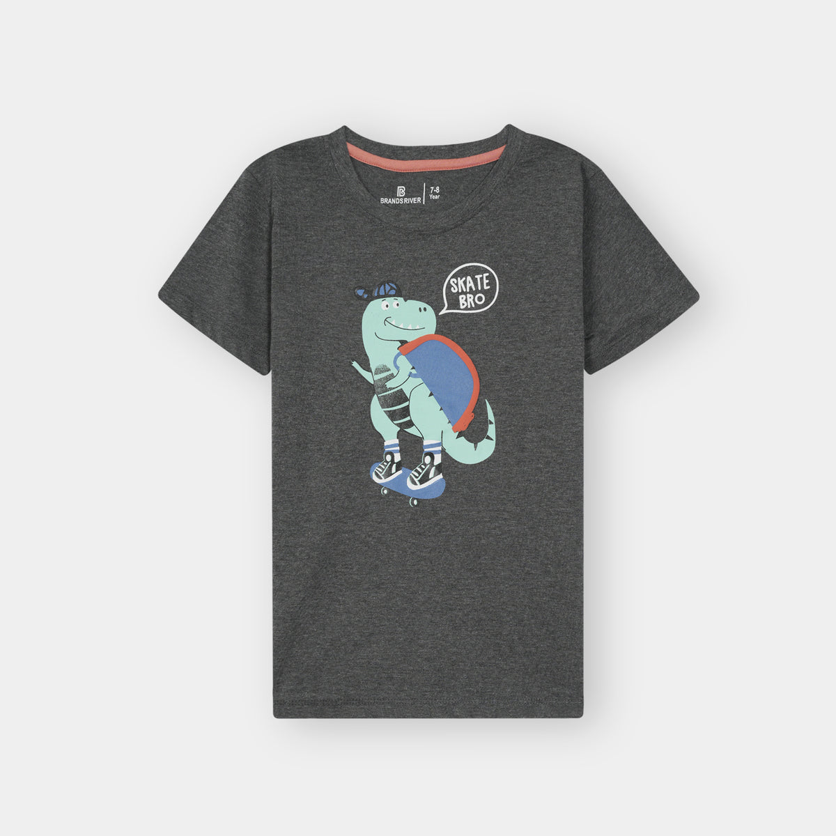 Premium quality Boys &#39;Skating DINO&#39; Grey summer suit