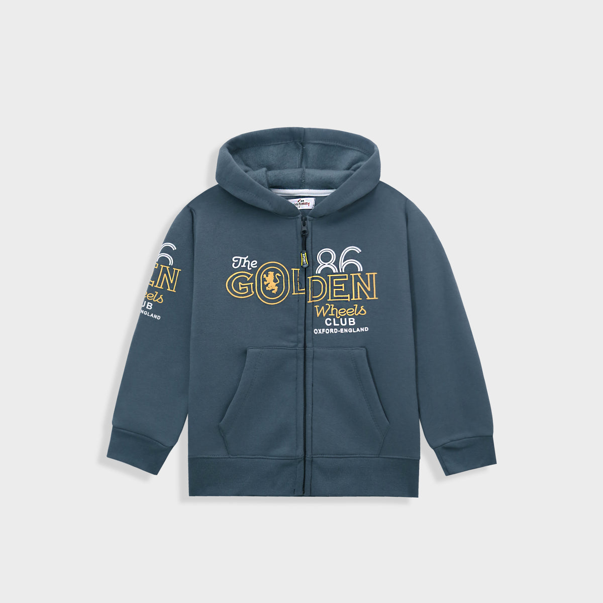 Kids &quot;The Golden Wheel 86&quot; Printed Zipper Fleece Hoodie