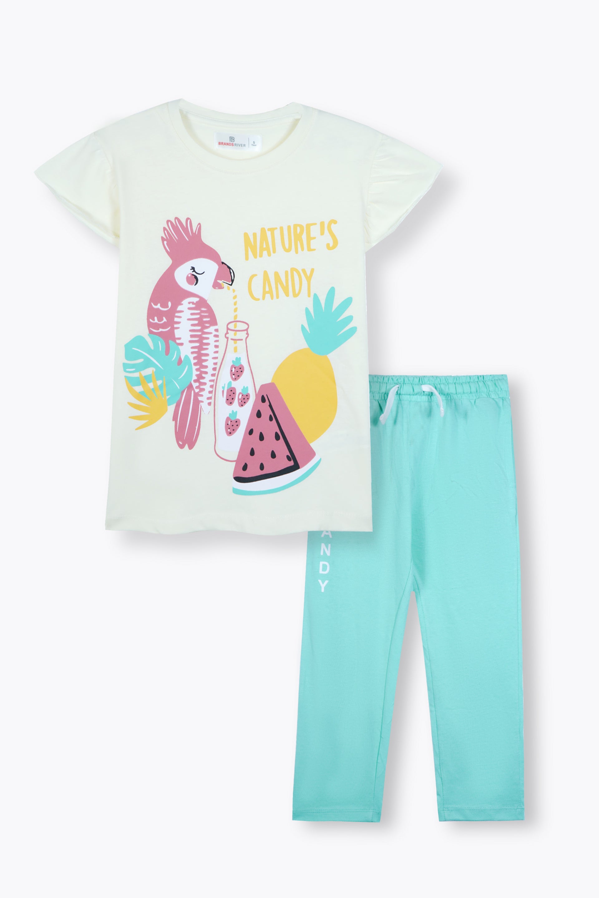 Premium Quality "Nature's Candy" Printed Girls Summer Suit