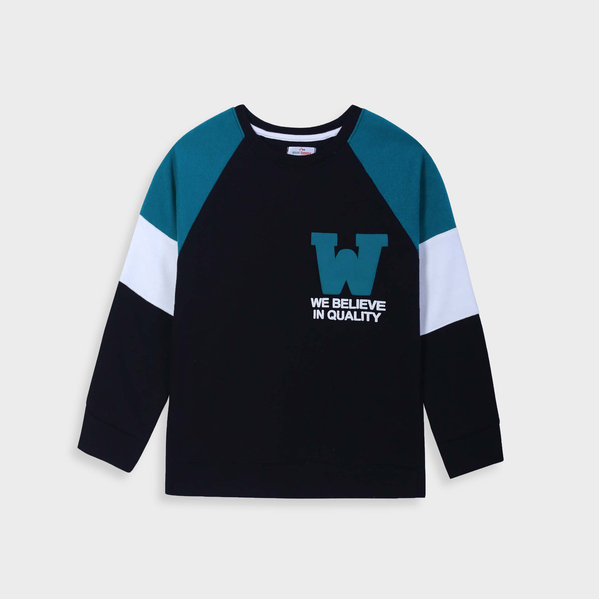 Premium Quality Printed Sleeve Panel  Fleece Sweatshirt For Kids