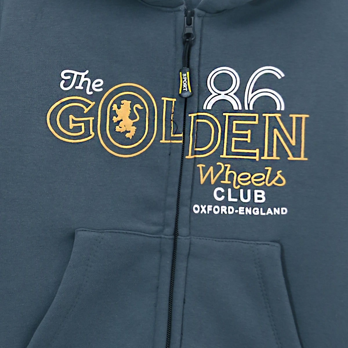 Kids &quot;The Golden Wheel 86&quot; Printed Zipper Fleece Hoodie