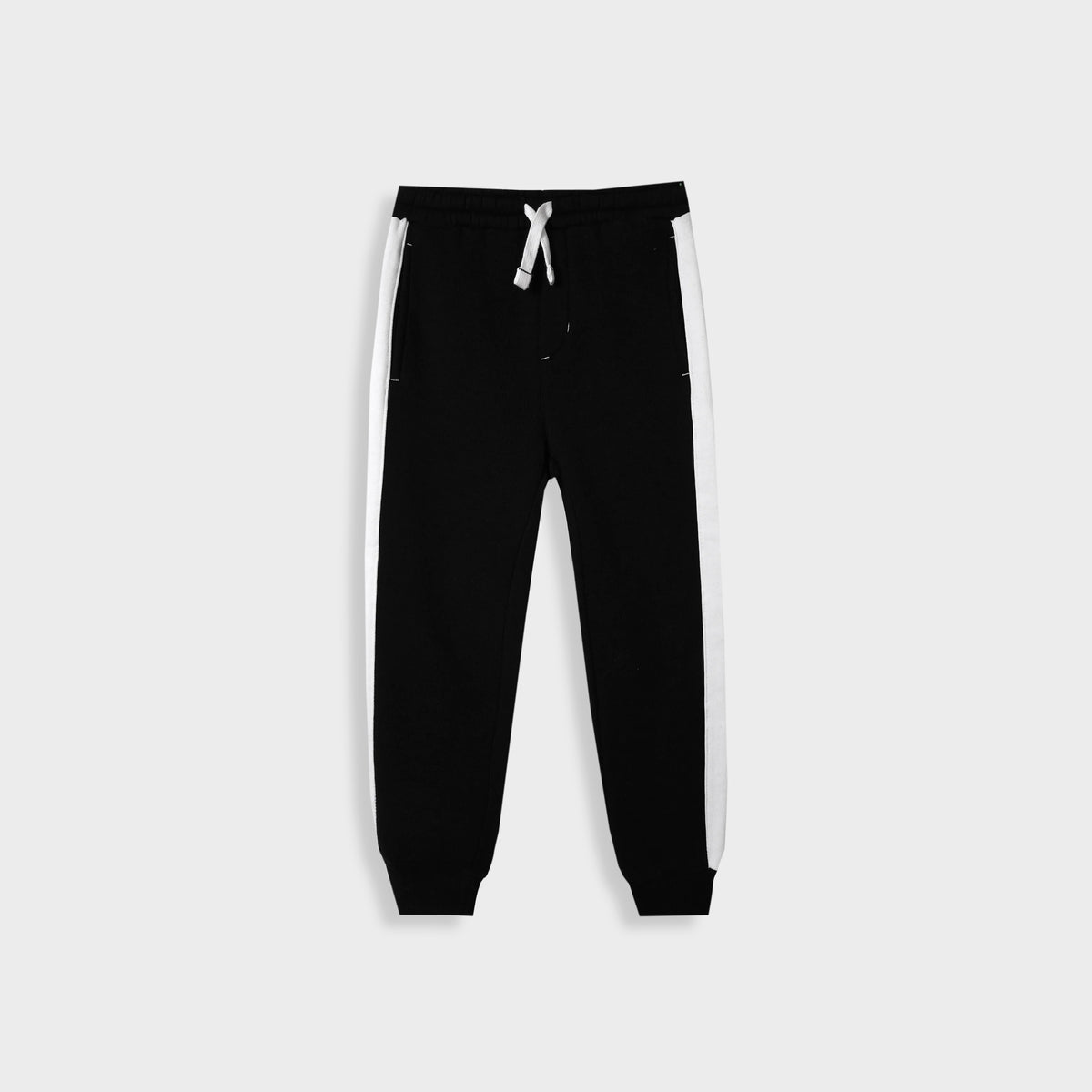 Premium Quality Printed Fleece Black Trouser For Kids