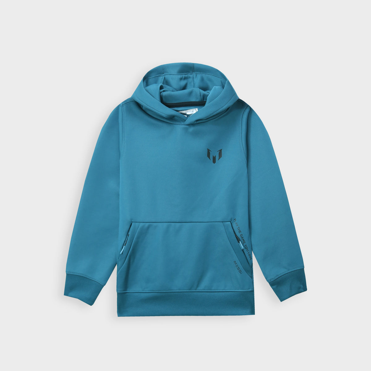 Kids Printed Pull-Over Aqua Hoodie For Minor Fault (R)