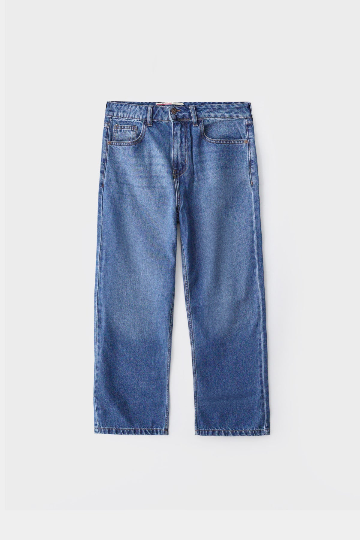 Women Blue Cropped Jeans With Acid Detailing