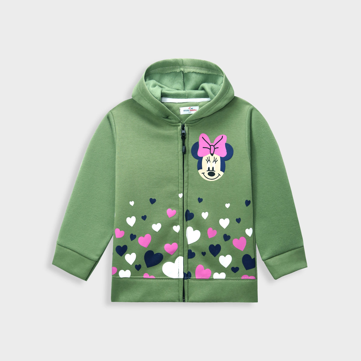 Girls &quot;Mickey Mouse&quot; Printed Fleece Zipper Hoodie