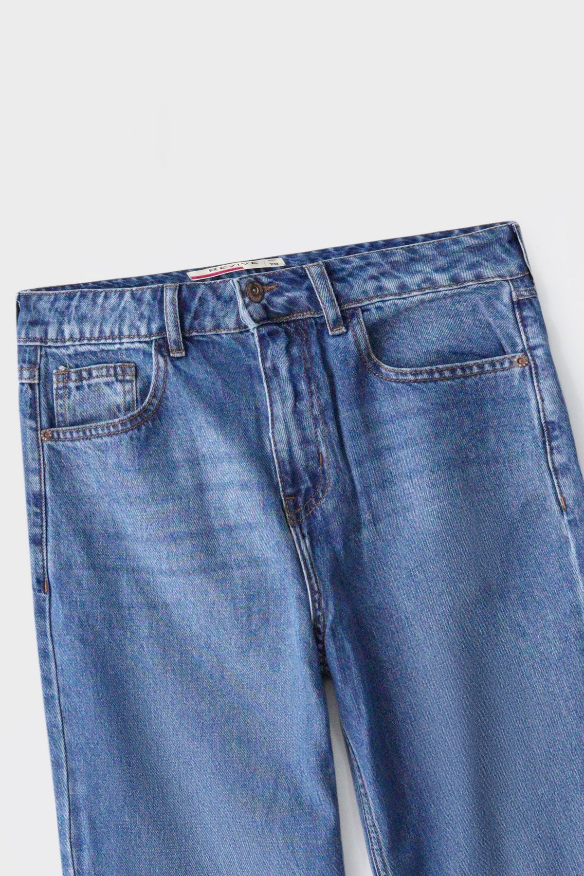 Women Blue Cropped Jeans With Acid Detailing