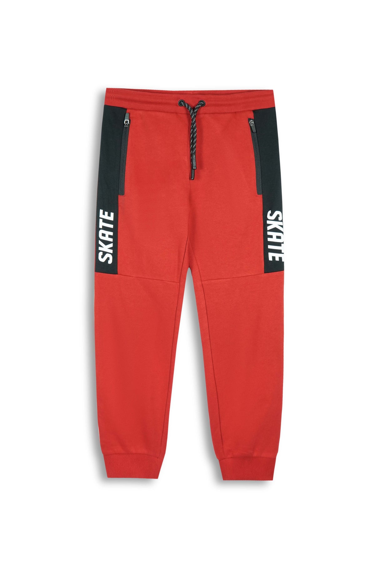 Kids Premium Quality &quot;SKATE&quot; Printed Panel Red Trouser
