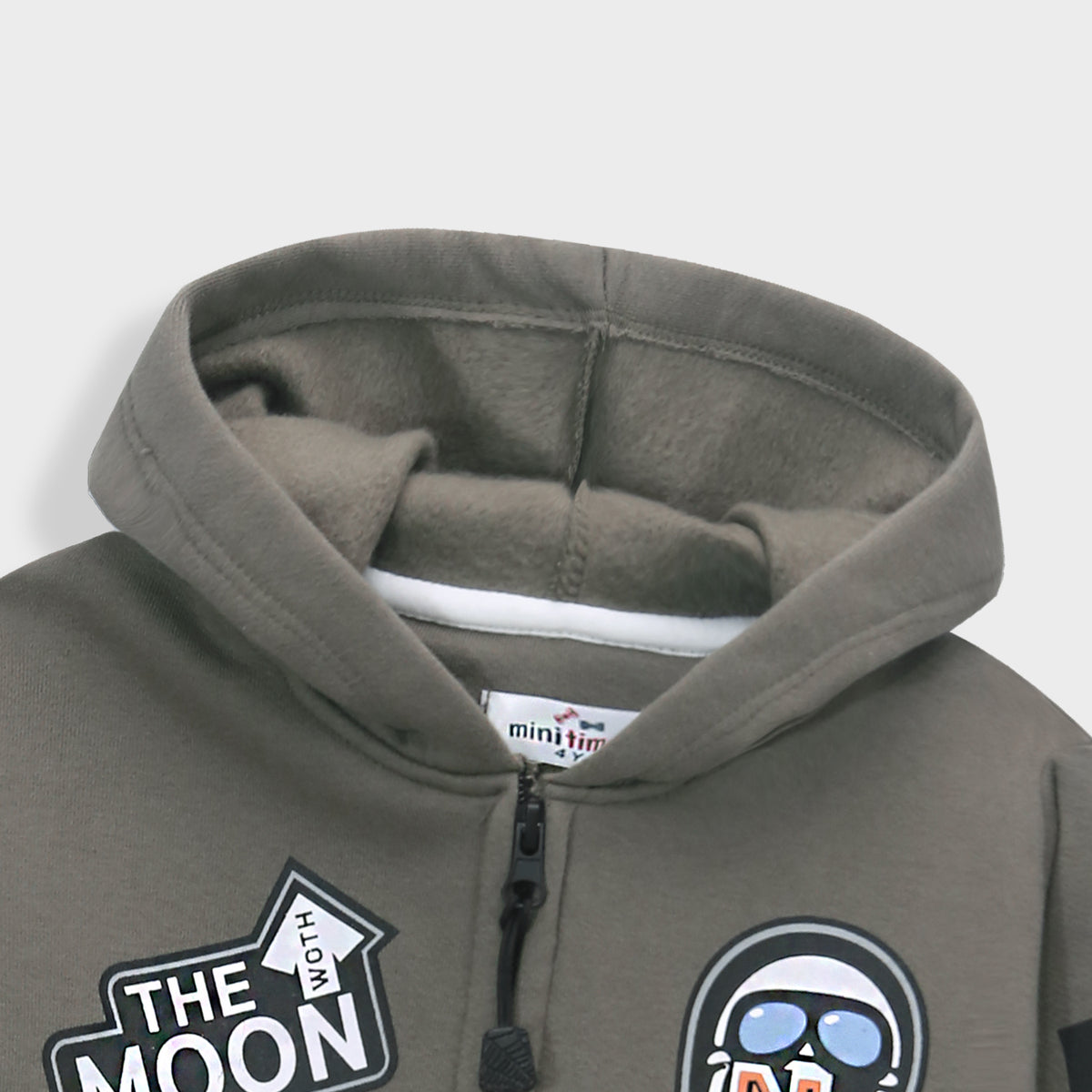 Kids Graphic Sleeve Panel Fleece Zipper Hoodie