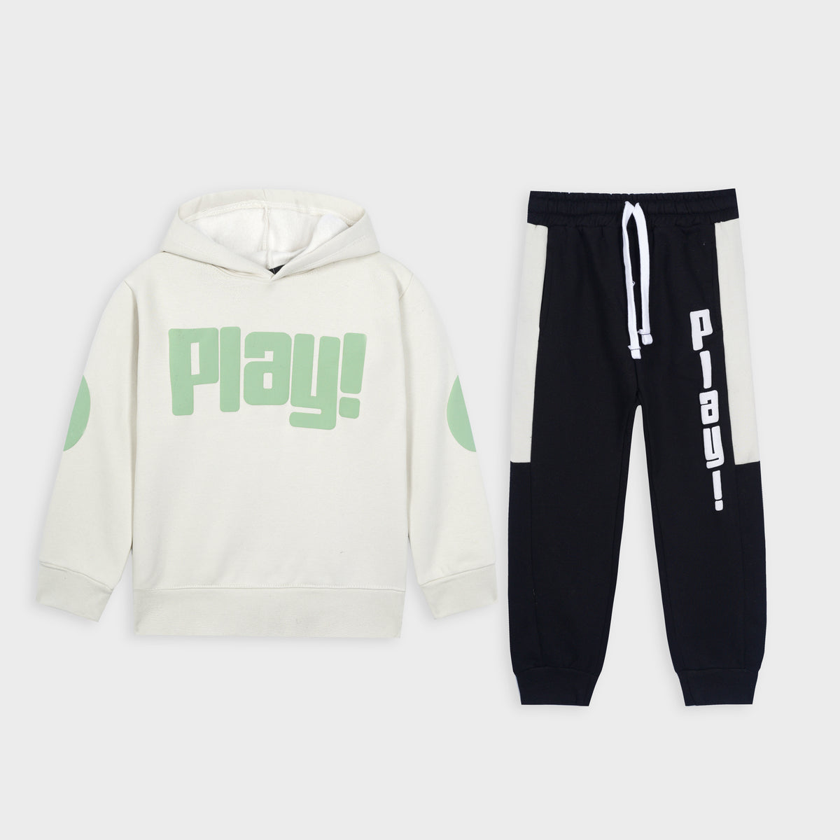 Premium Quality Fleece Printed &quot;PLAY&quot; Pullover Hoodie Suit For Kids