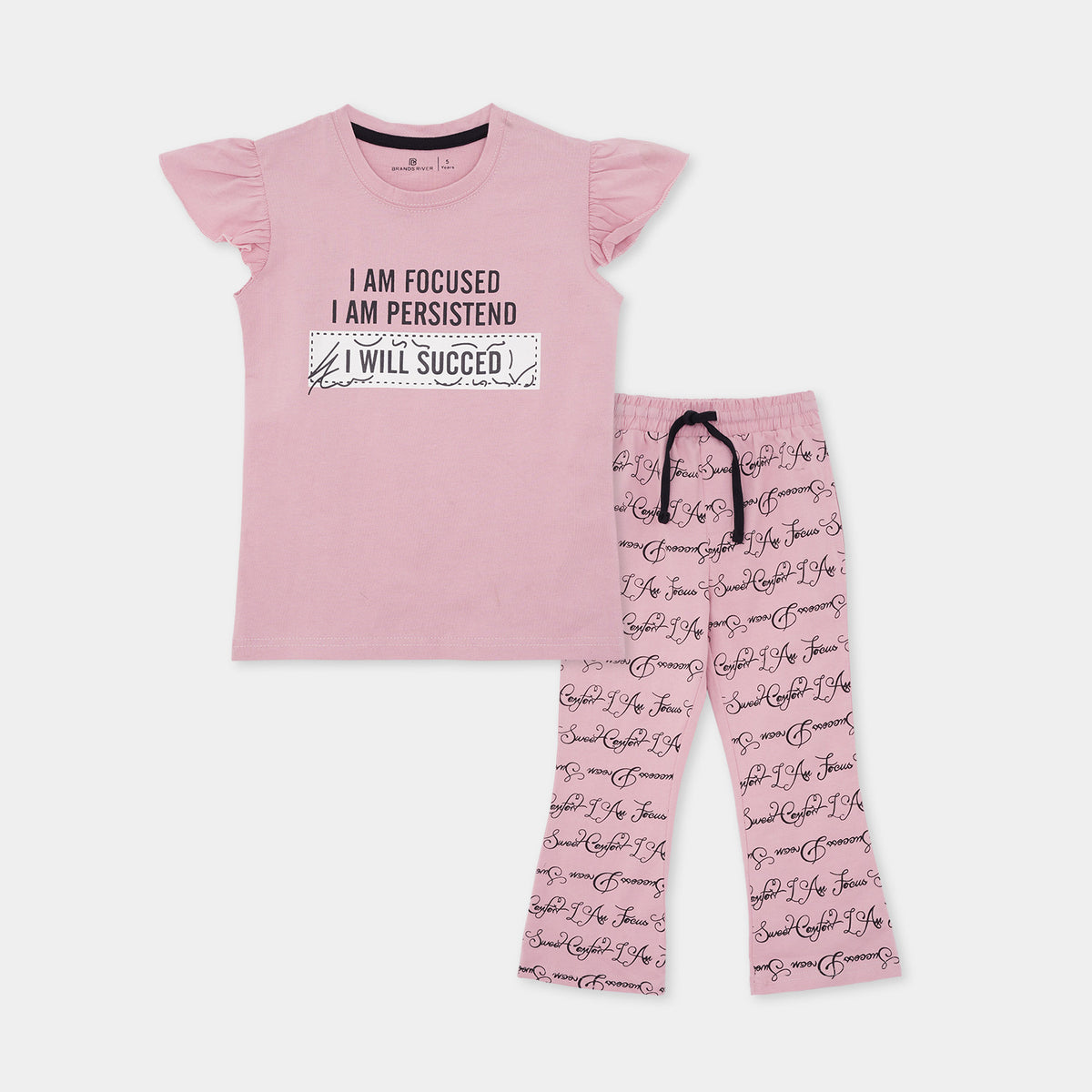Premium Quality Girls Printed Baby Pink Summer suit.