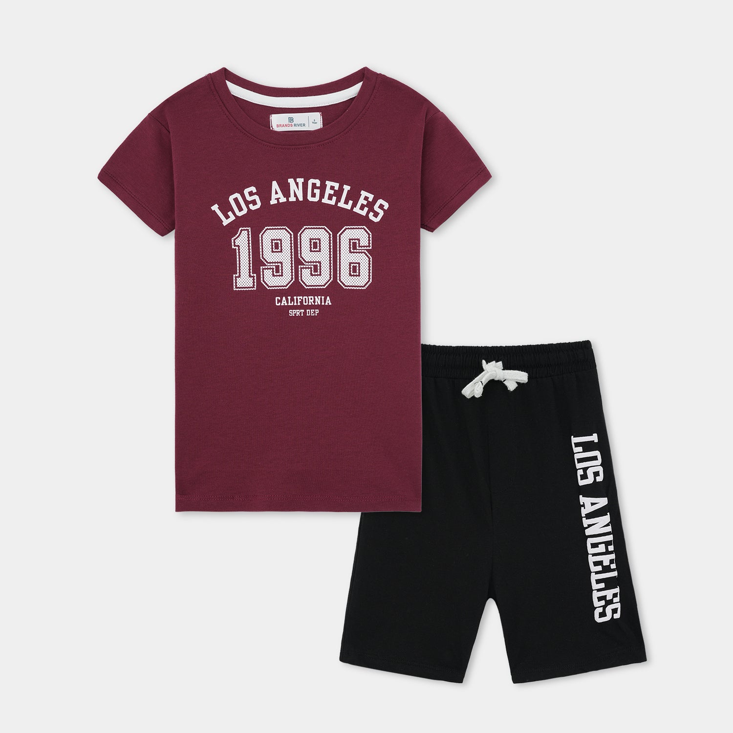 Premium Quality Boys 'Los Angeles 1996' Maroon Summer Suit