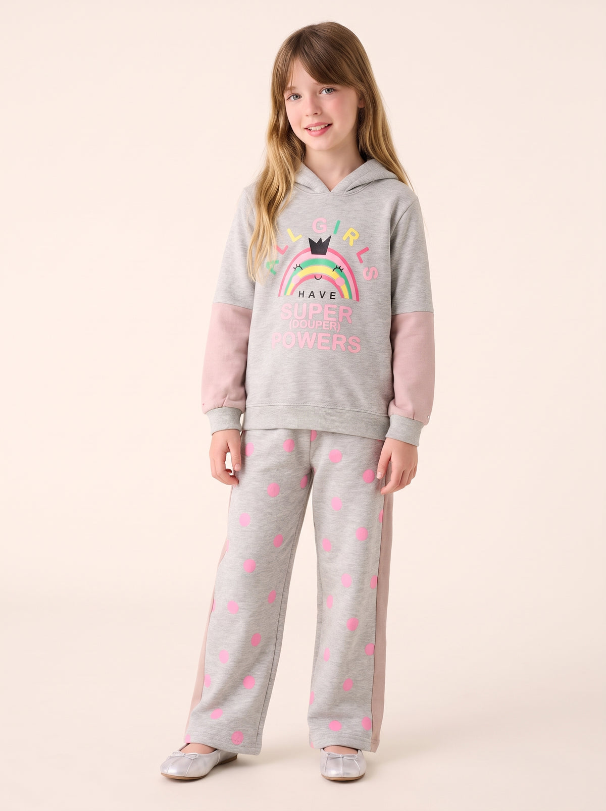 Premium Quality "Rainbow" Printed fleece Hoodie Suit for Kids