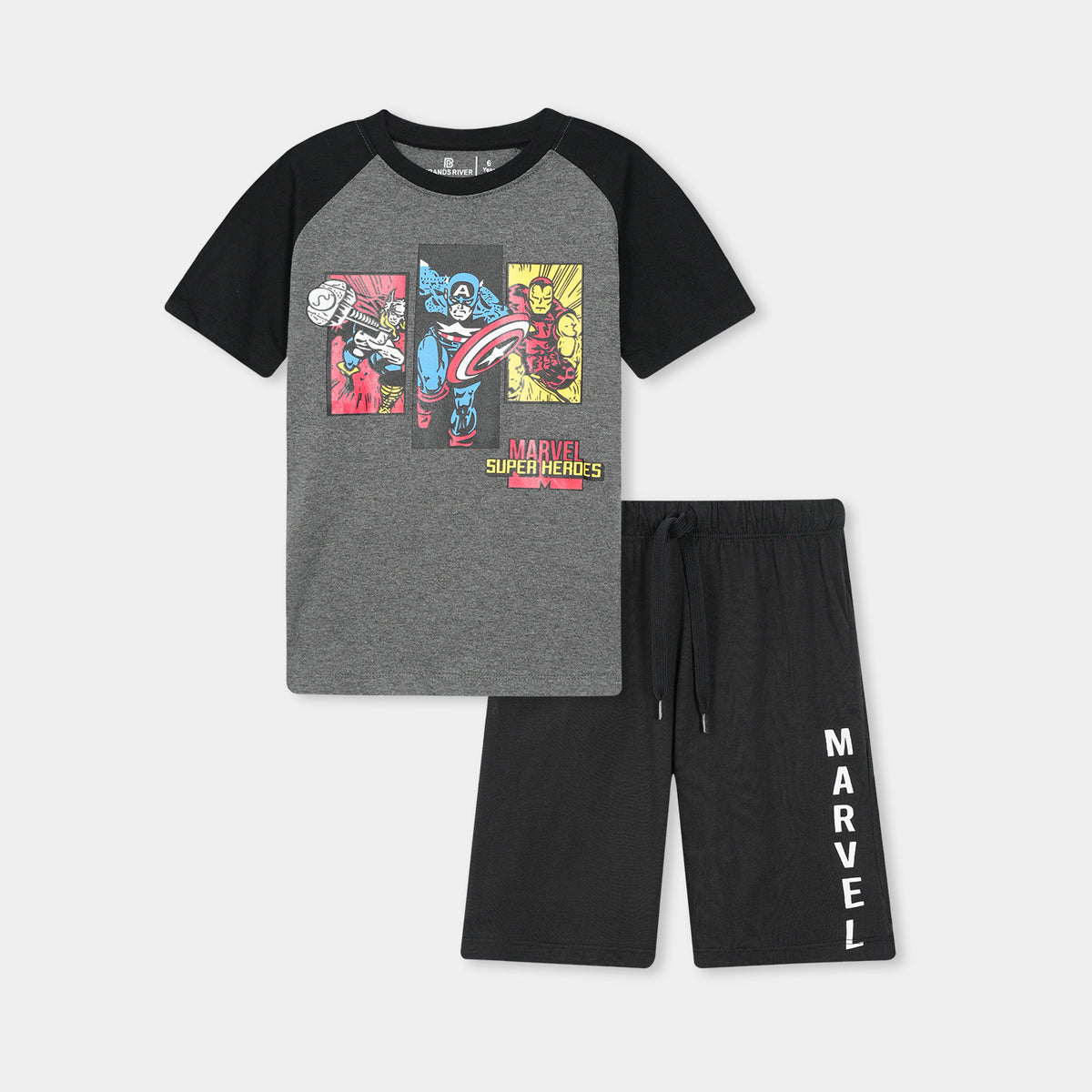 Premium Quality Boys &#39;Marvel&#39; Grey summer suit