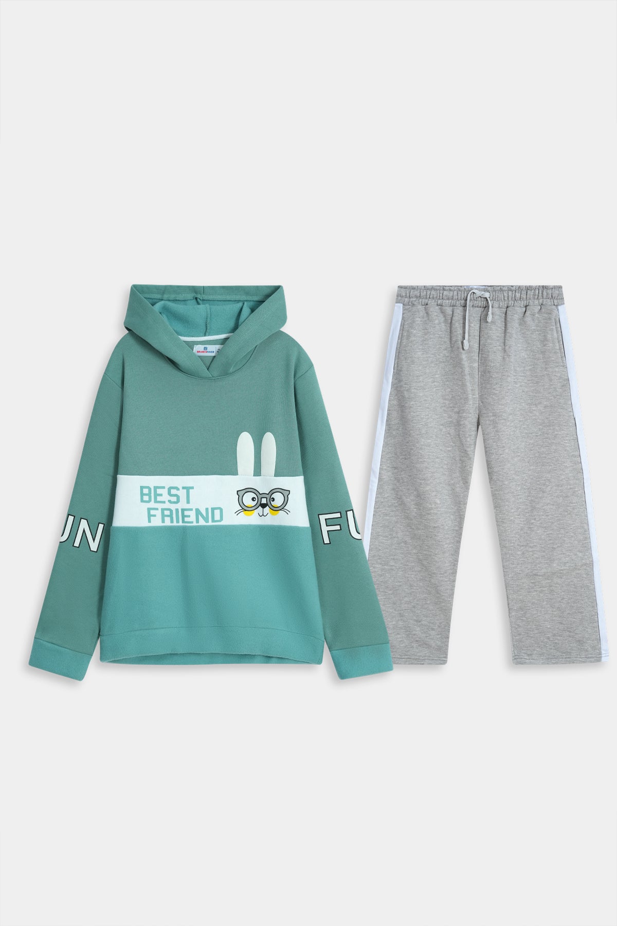 Premium Quality "Best Friend" Printed fleece Hoodie Suit for Kids