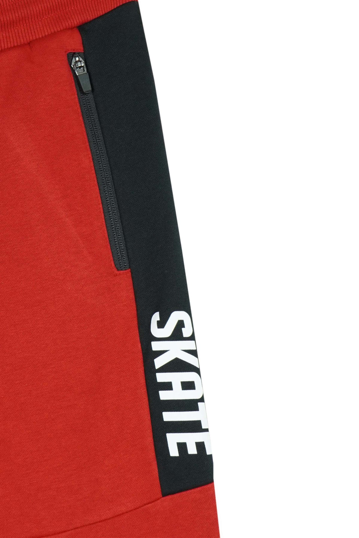Kids Premium Quality &quot;SKATE&quot; Printed Panel Red Trouser