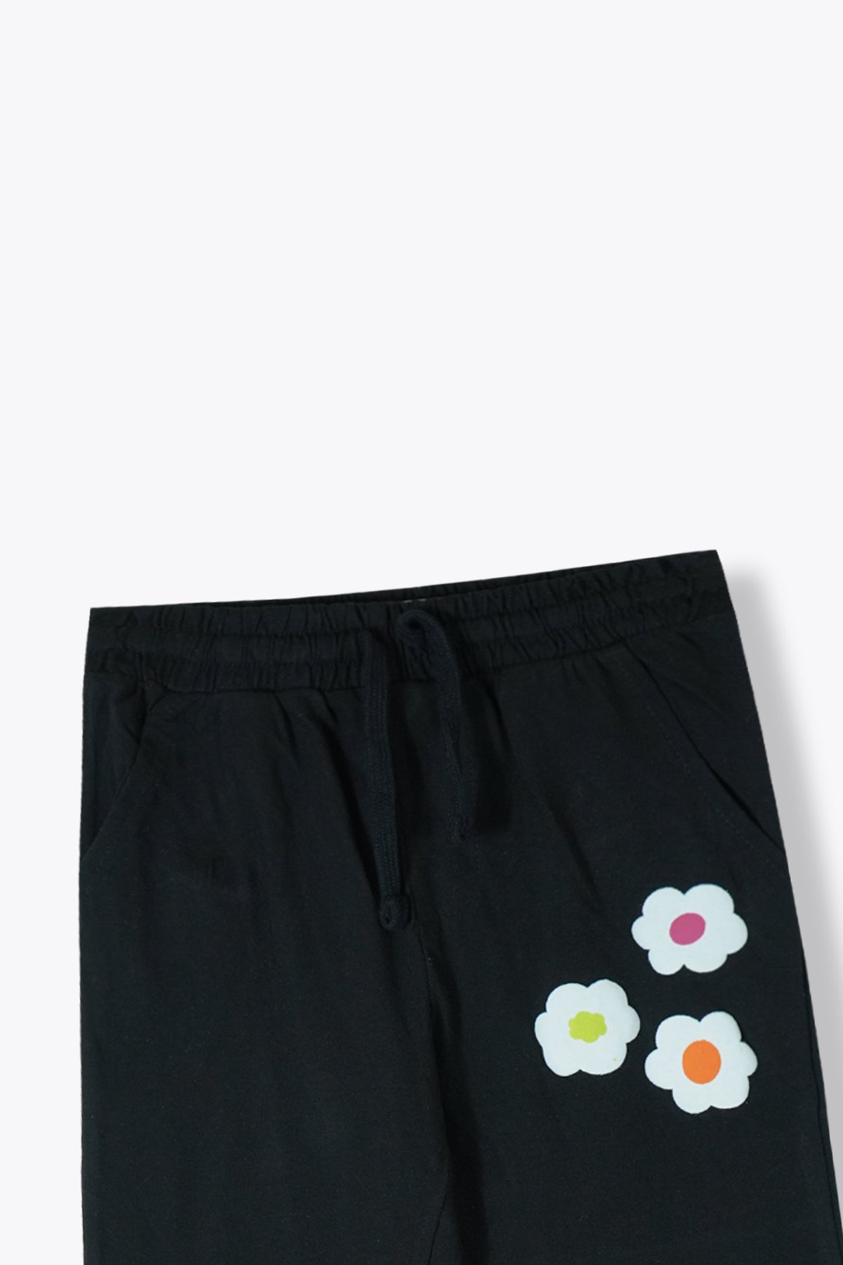 Girls Premium Quality Floral Printed Black Summer Suit
