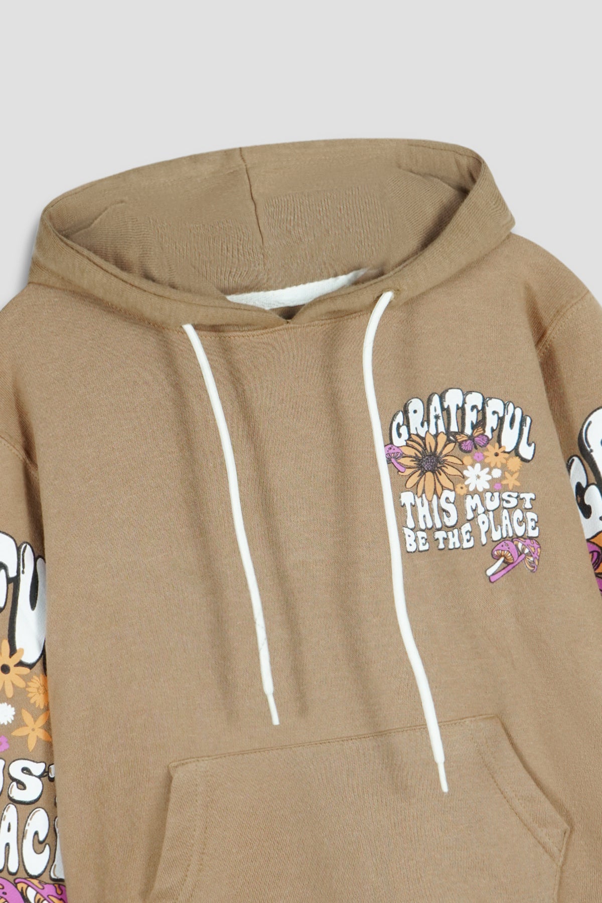 Premium Quality &quot;GRATEFULL&quot;Printed Terry Pull-Over Hoodie For Girls