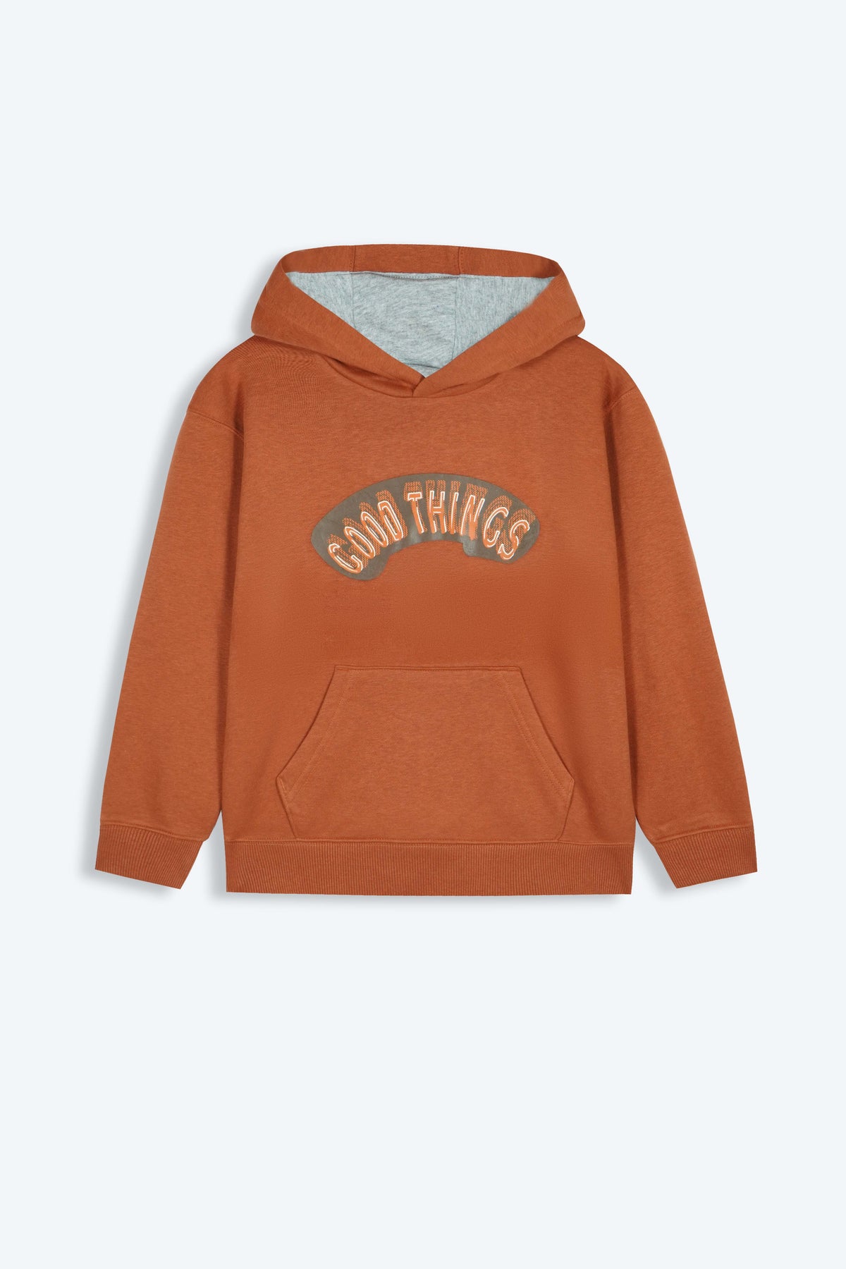 Premium Quality &quot;Good Things&quot; Printed Pull-Over Kangaroo Pocket Fleece Hoodie